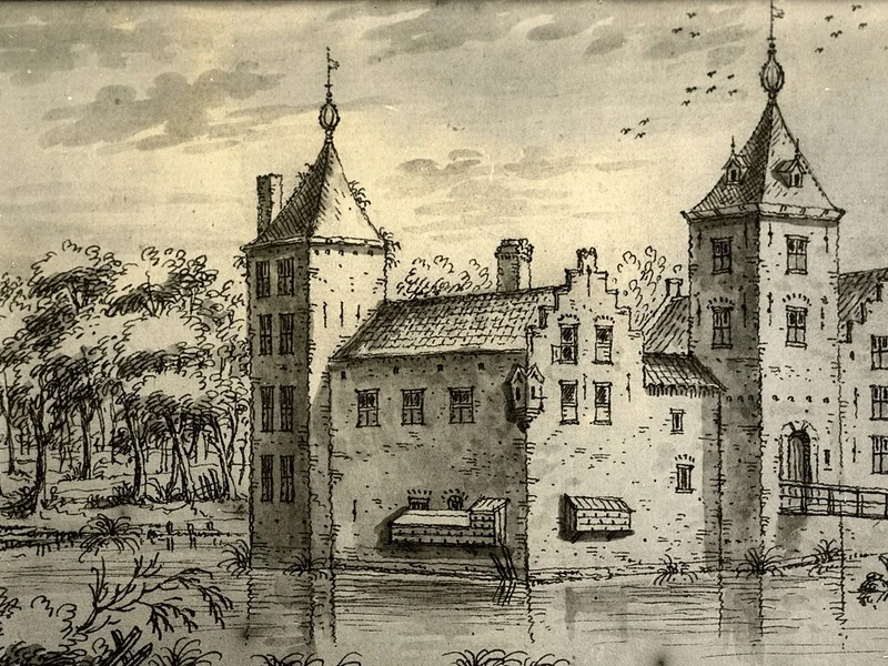 1686-Antonina Houbraken - Veduta del castello di Amerongen ad Amerongen